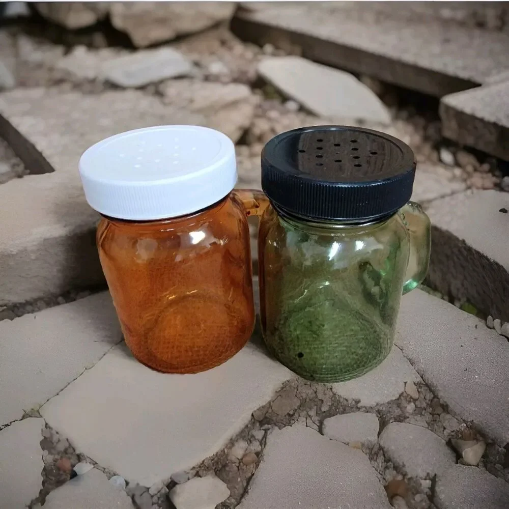 Mini Mason Jar Salt And Pepper Shakers Fall Colors Orange Green New